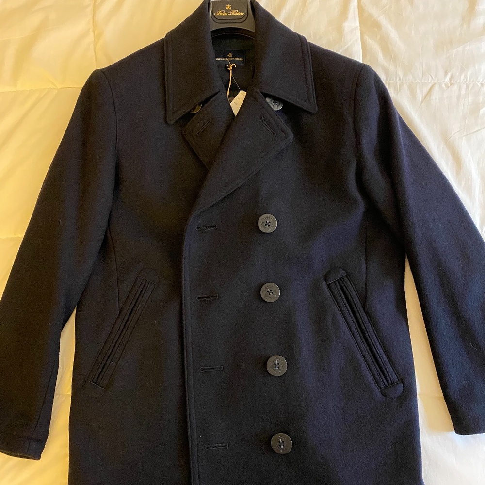 BROOKS BROTHERS NAVY PEA COAT